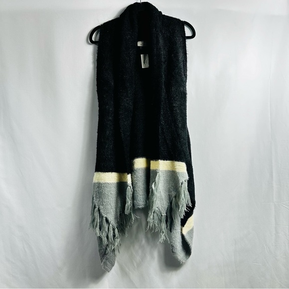 NWT David and Young Black Open Front Shawl Sleeveless Sweater Cardigan - Picture 3 of 6